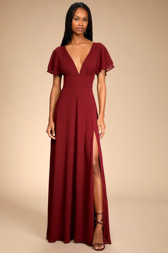 Boho burgundy bridesmaid dresses best sale