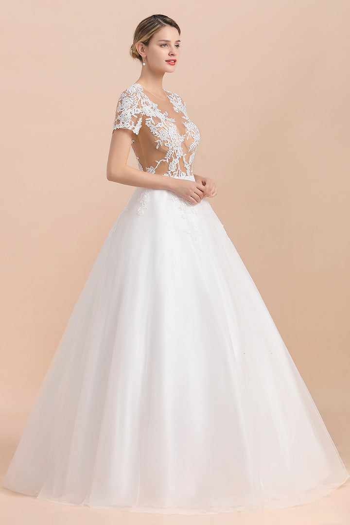 Bmbride Elegant Lace Tulle A-line Wedding Dress