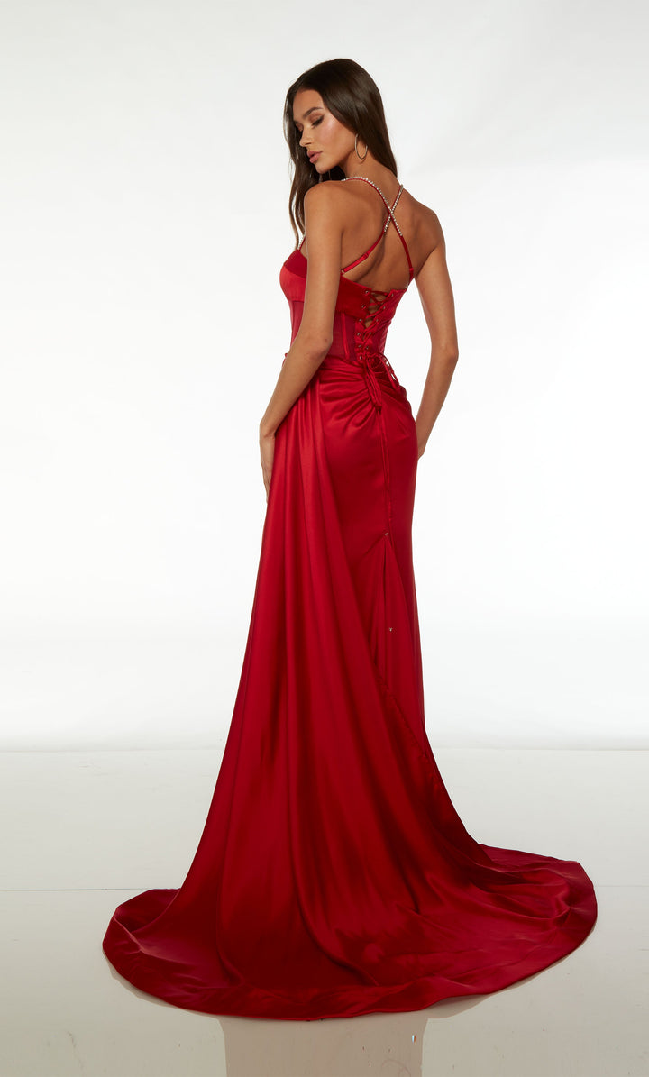 Halter Open Back Long Straight Formal Prom Dress With High Slit