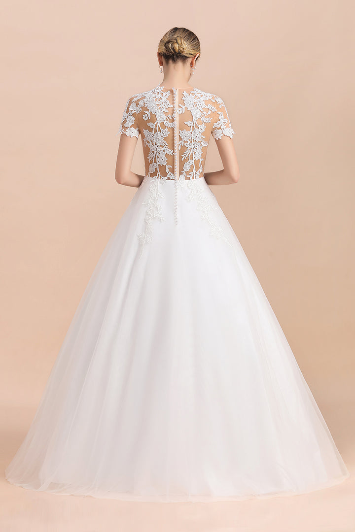 Bmbride Elegant Lace Tulle A-line Wedding Dress