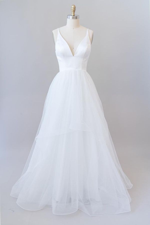 Bmbride Gorgeous V-neck Tulle A-line Bridal Gown