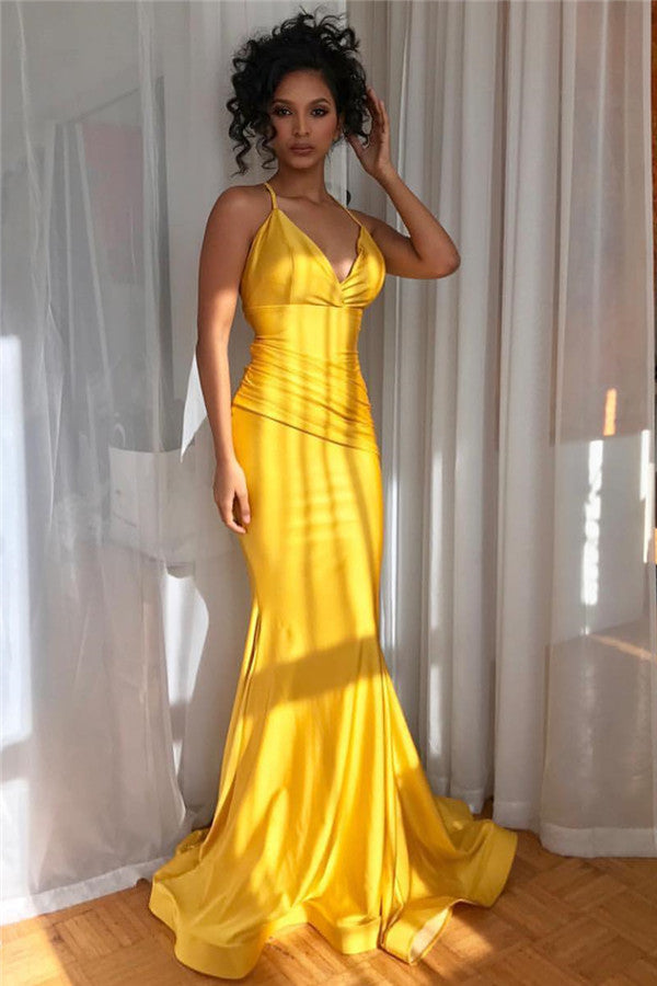 Mermaid Long Evening Gown with Spaghetti Straps