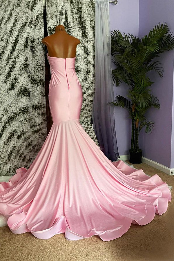 Pink Halter Appliques Rhinestone Long Evening Dress