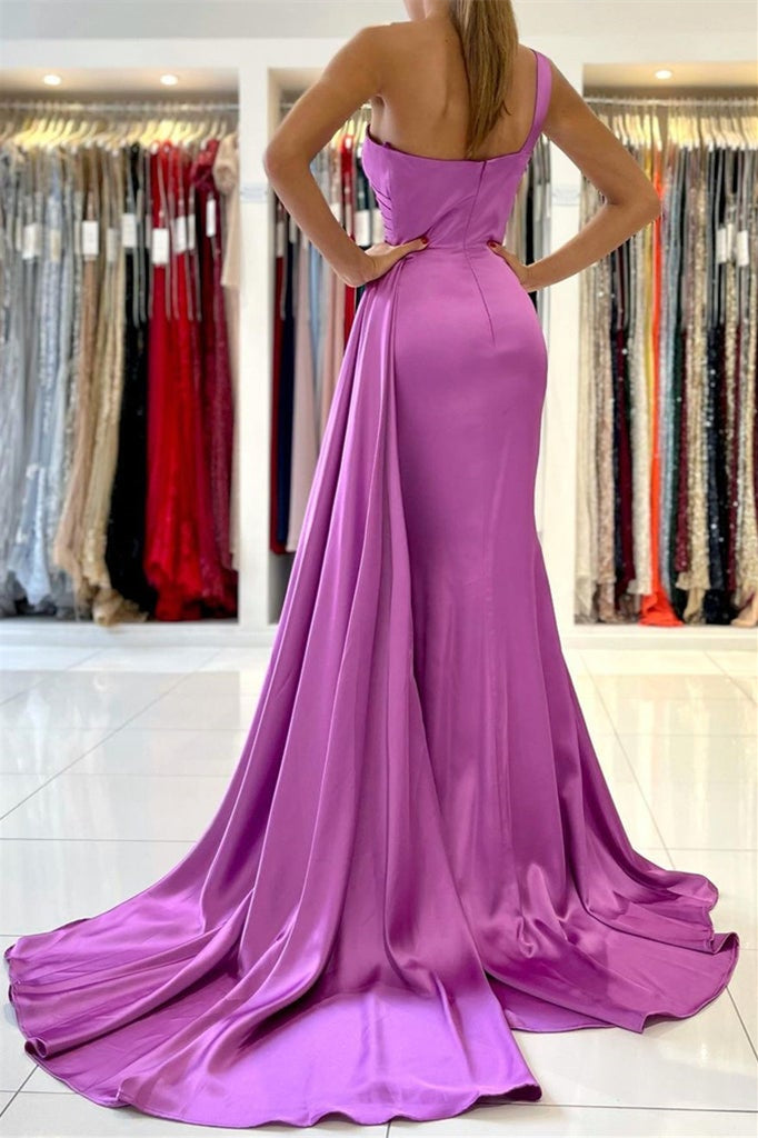 One-Shoulder Mermaid Prom Dress With Ruffles