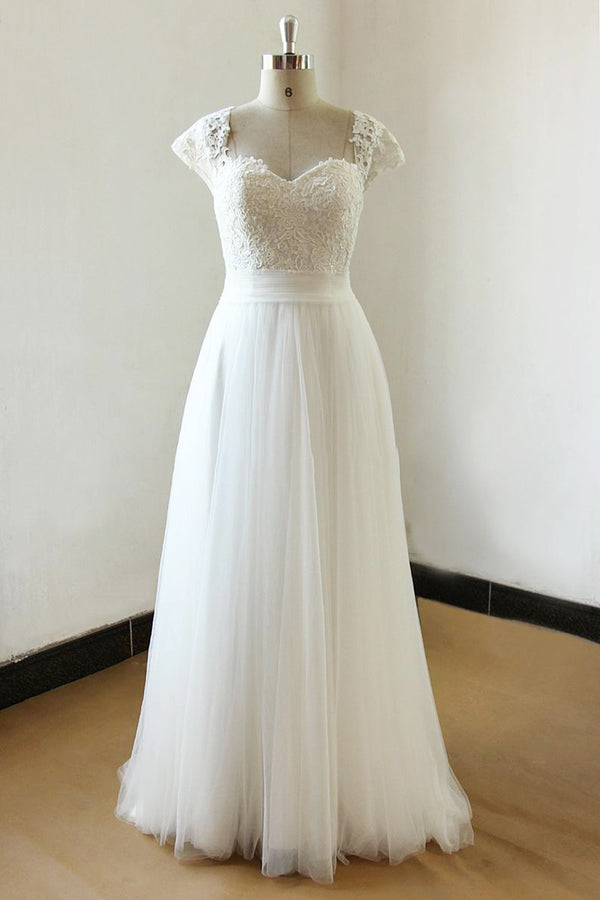 Bmbride Off The Shoulder Lace Tulle Ball Gown Wedding Dress