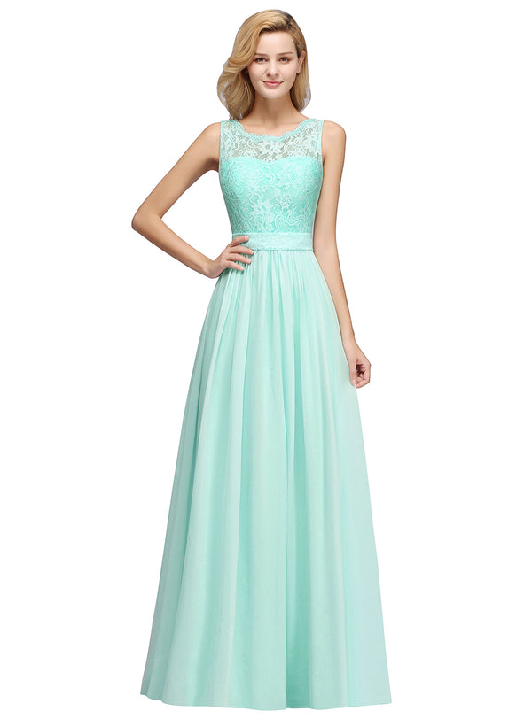 A-Line Scalloped Sleeveless Floor-Length Dress Koscy 1