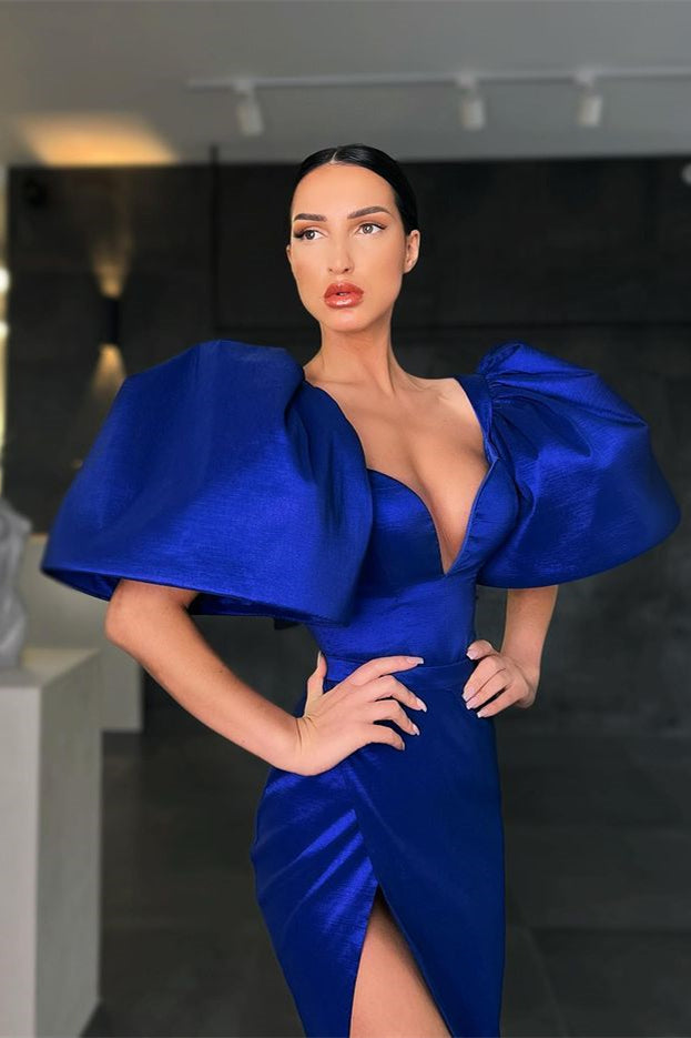 Mermaid Prom Dress With Slit in Royal Blue