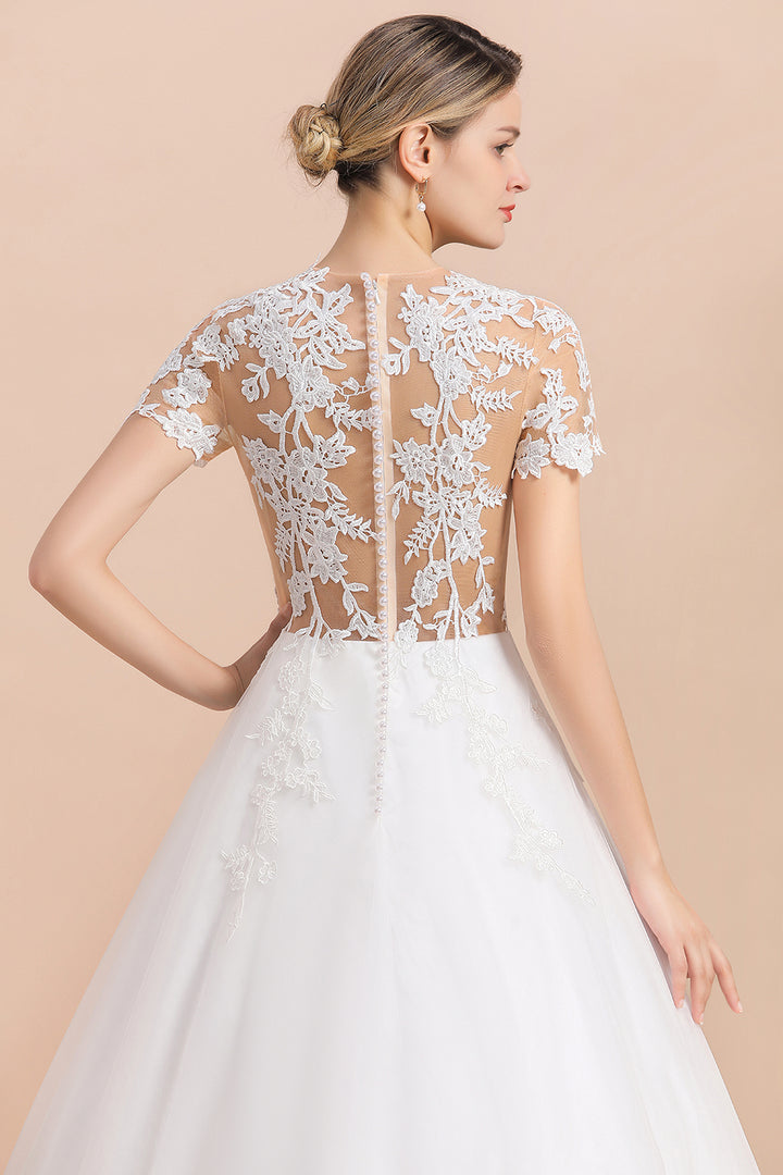 Bmbride Elegant Lace Tulle A-line Wedding Dress