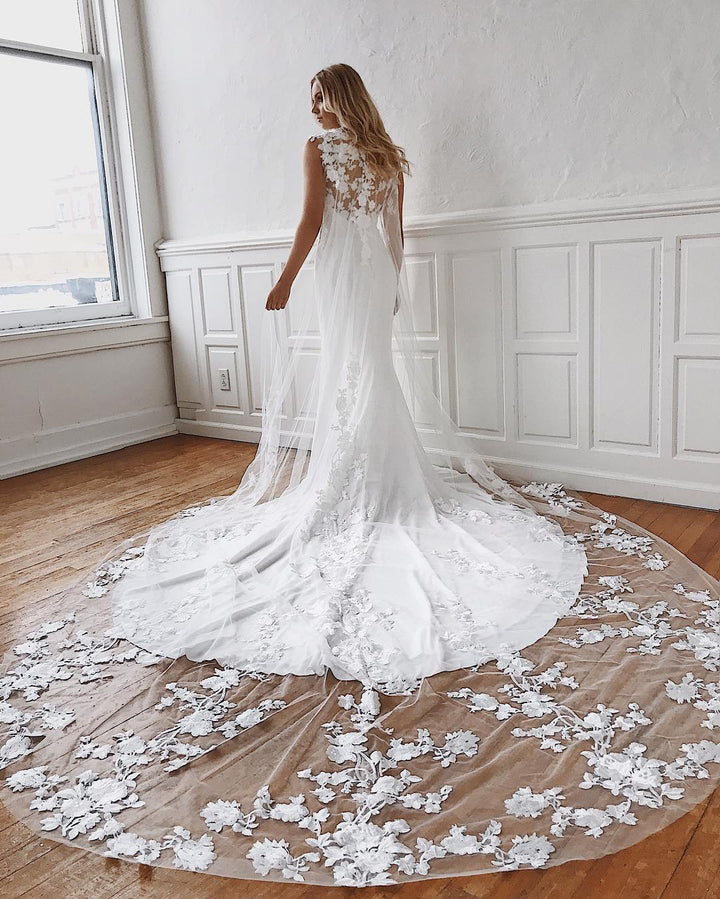 Bmbride Lace Appliques Mermaid Wedding Dresses