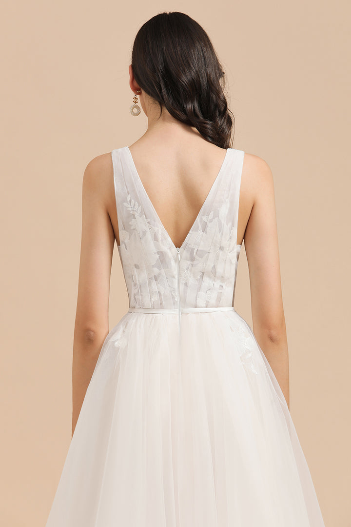 Bmbride Illusion Lace Tulle A-line Wedding Dress