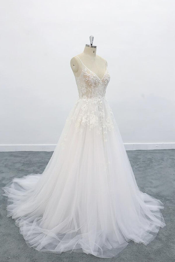 Bmbride Elegant Appliques Tulle A-line Bridal Gown