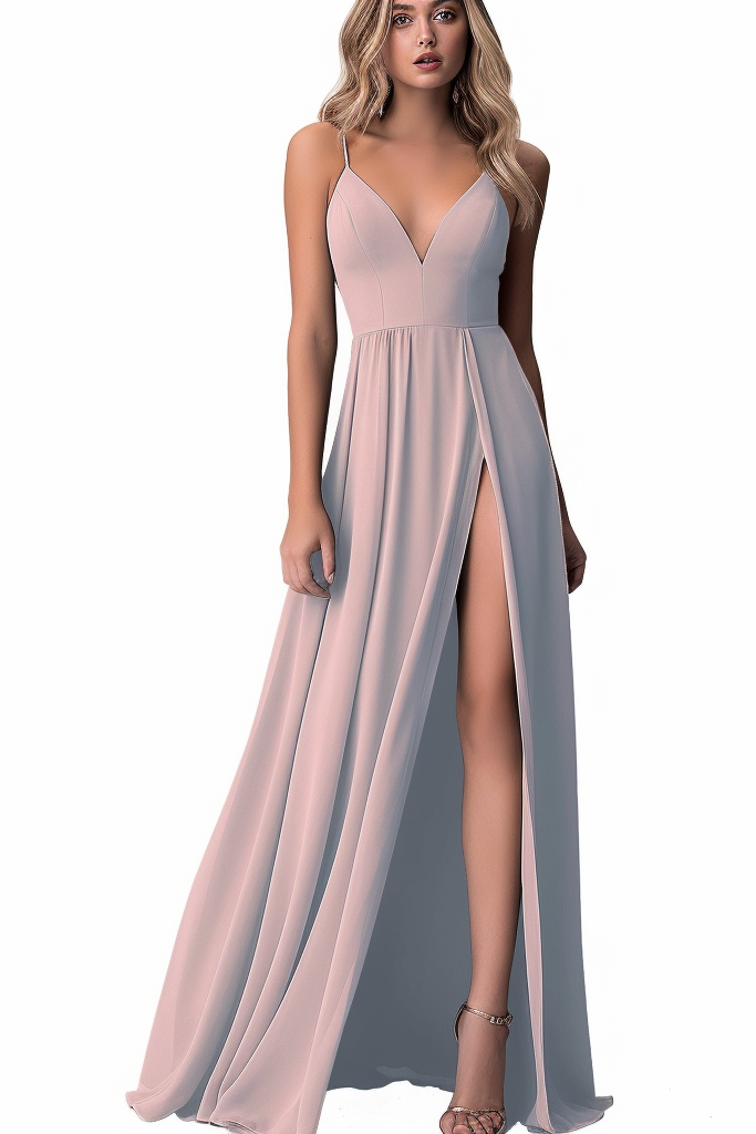 Spaghetti Strap Prom Dress with Long Tulle Gown and Slit