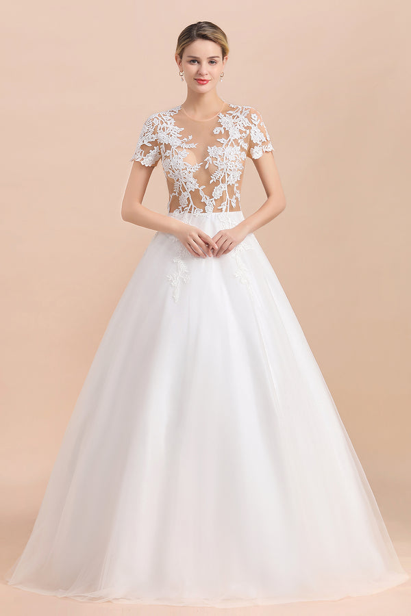 Bmbride Elegant Lace Tulle A-line Wedding Dress