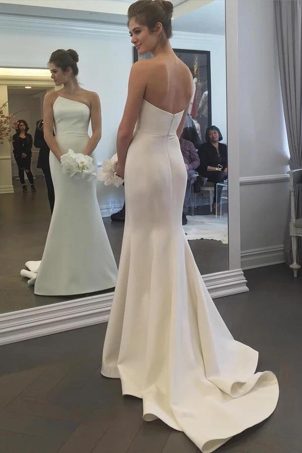 Bmbride Strapless Mermaid Ivory Wedding Dress