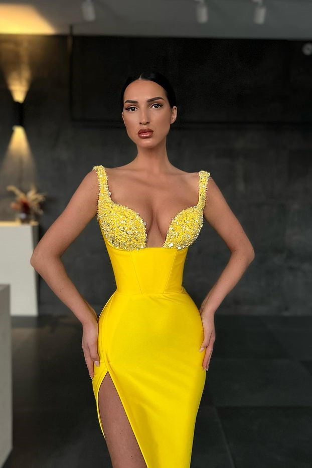 Yellow Sequins Straps Mermaid Prom Dress With Slit


Yellow Sequins Mermaid Prom Dress With Slit