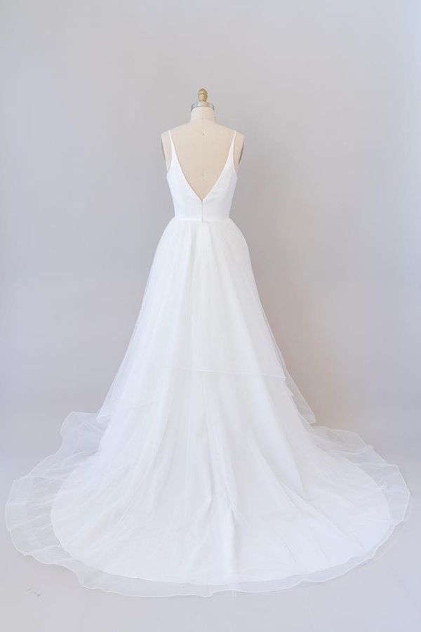 Bmbride Gorgeous V-neck Tulle A-line Bridal Gown