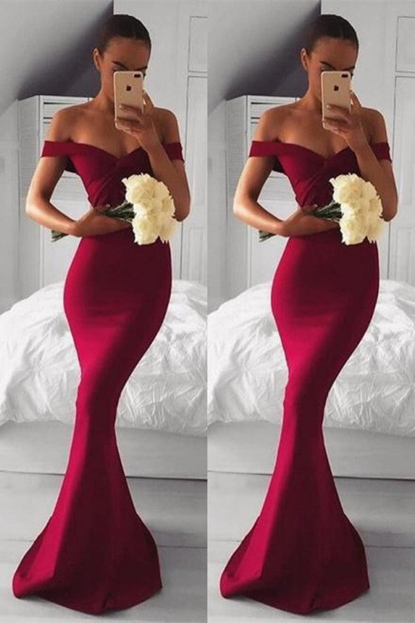 Burgundy Mermaid Prom Dress