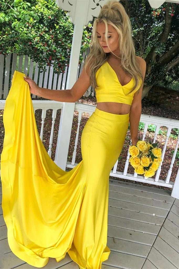 Yellow Mermaid Prom Dress - Set of 2