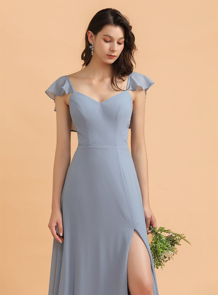 A-Line Chiffon Sweetheart Sleeveless Floor-Length Dress-koscy