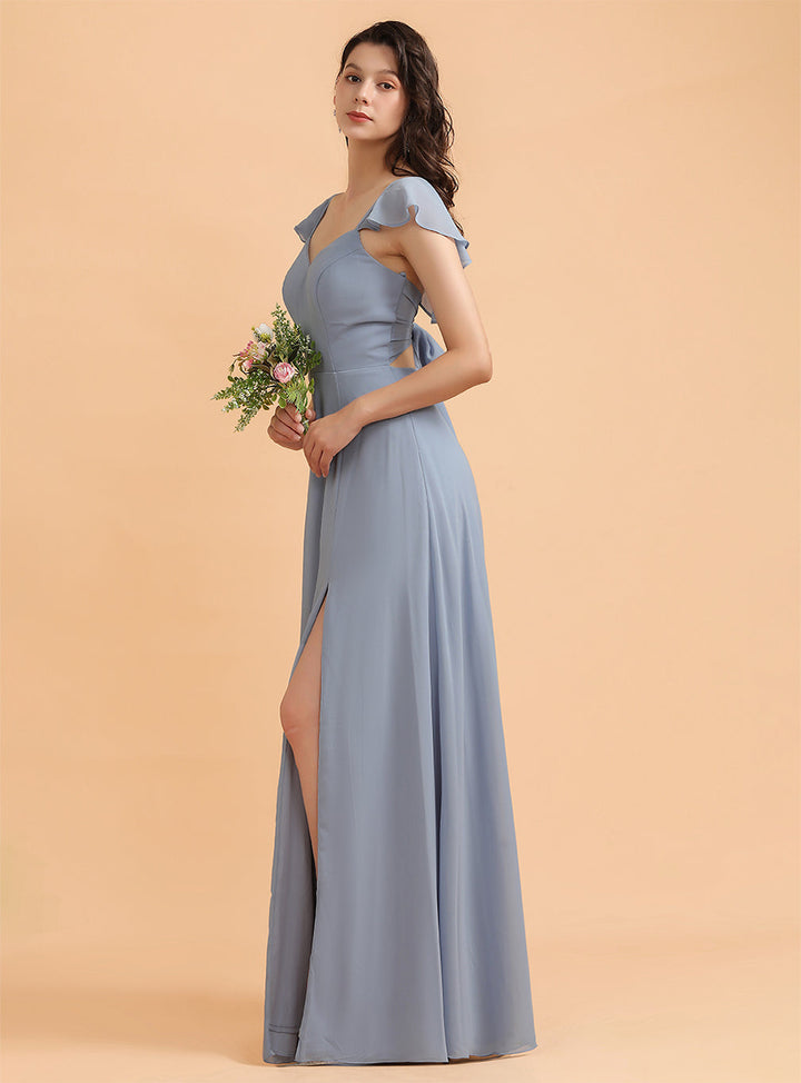 A-Line Chiffon Sweetheart Sleeveless Floor-Length Dress-koscy