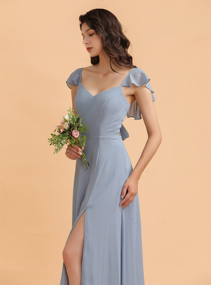 A-Line Chiffon Sweetheart Sleeveless Floor-Length Dress-koscy