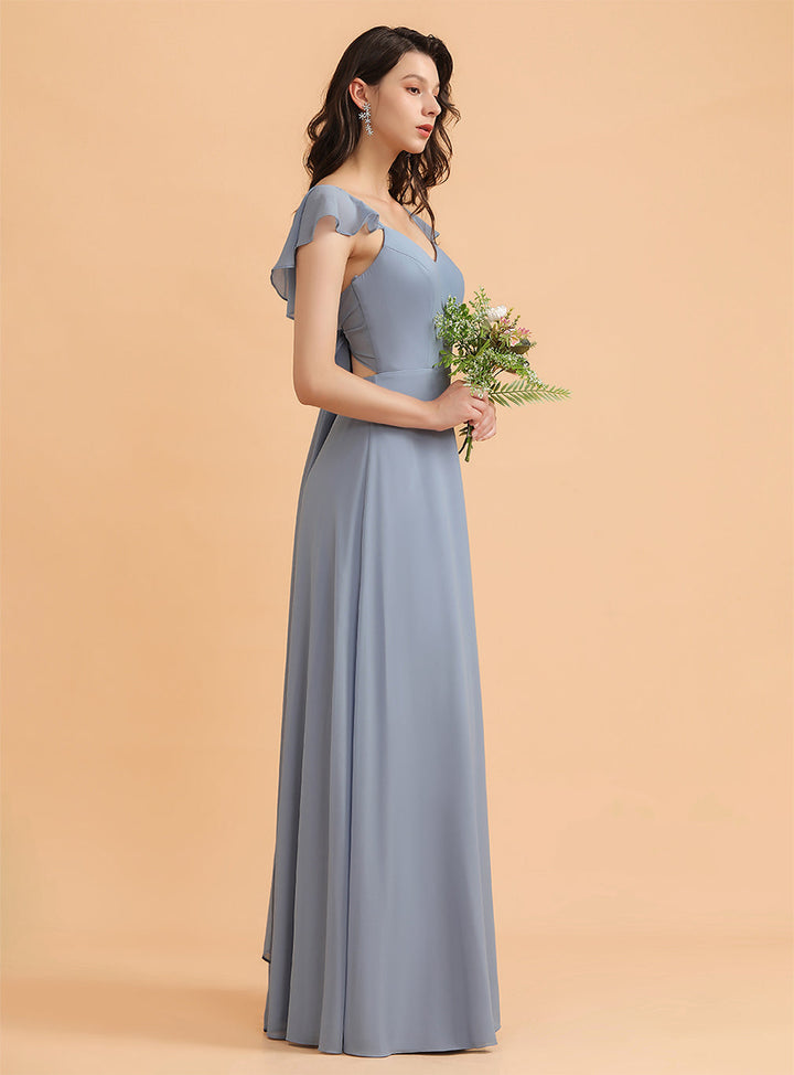 A-Line Chiffon Sweetheart Sleeveless Floor-Length Dress-koscy