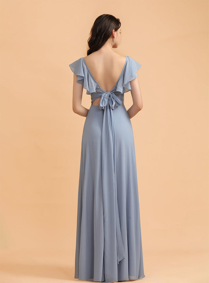 A-Line Chiffon Sweetheart Sleeveless Floor-Length Dress-koscy