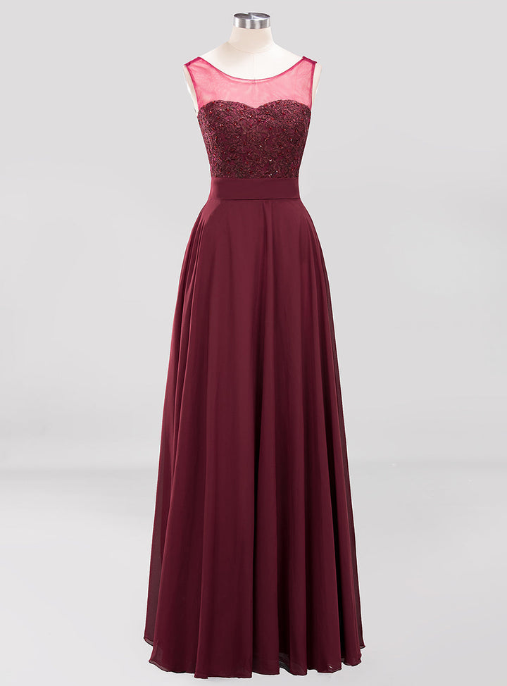 A-line Jewel Beadings Lace Floor-Length Dress Pink-koscy