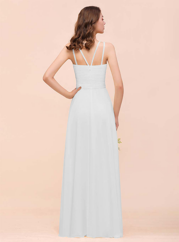 A-Line Sleeveless Chiffon Floor-Length Dress-koscy