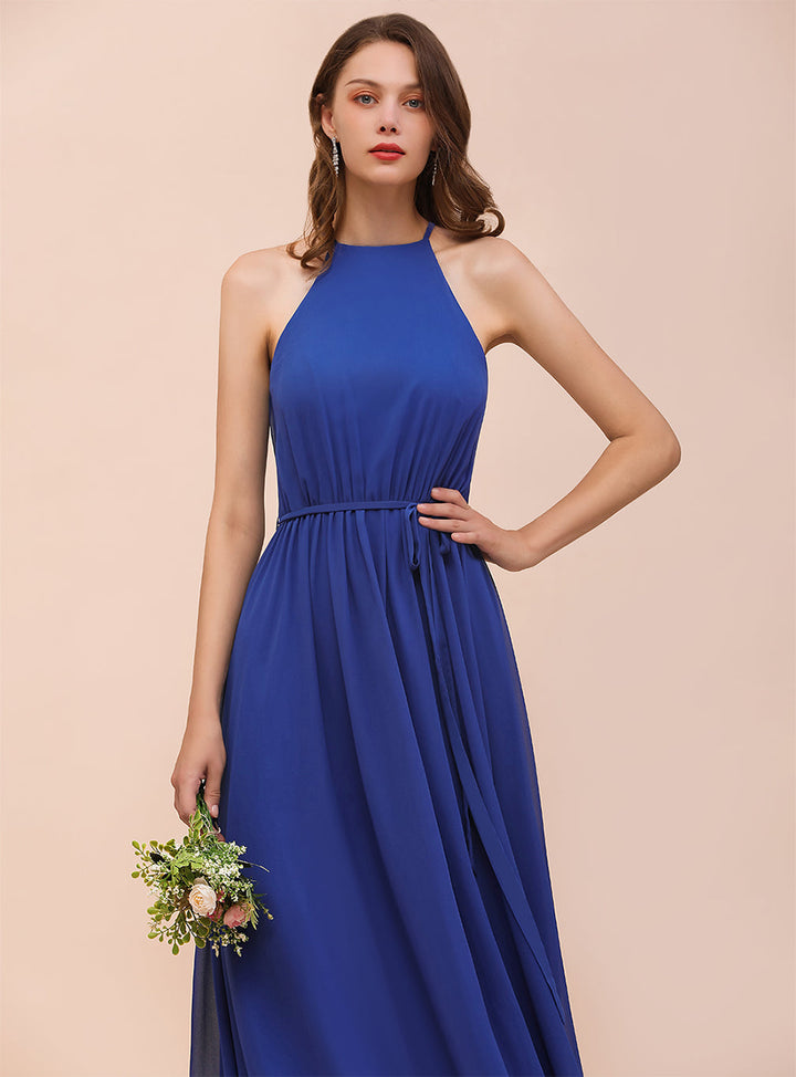 A-Line Sleeveless Chiffon Floor-Length Dress-koscy