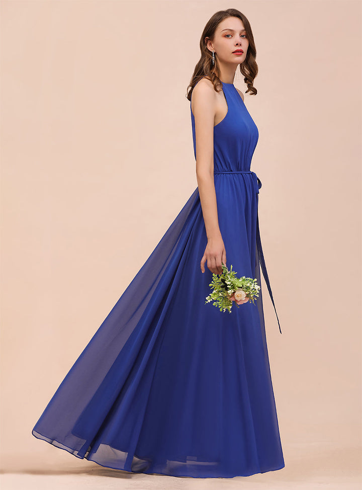 A-Line Sleeveless Chiffon Floor-Length Dress-koscy