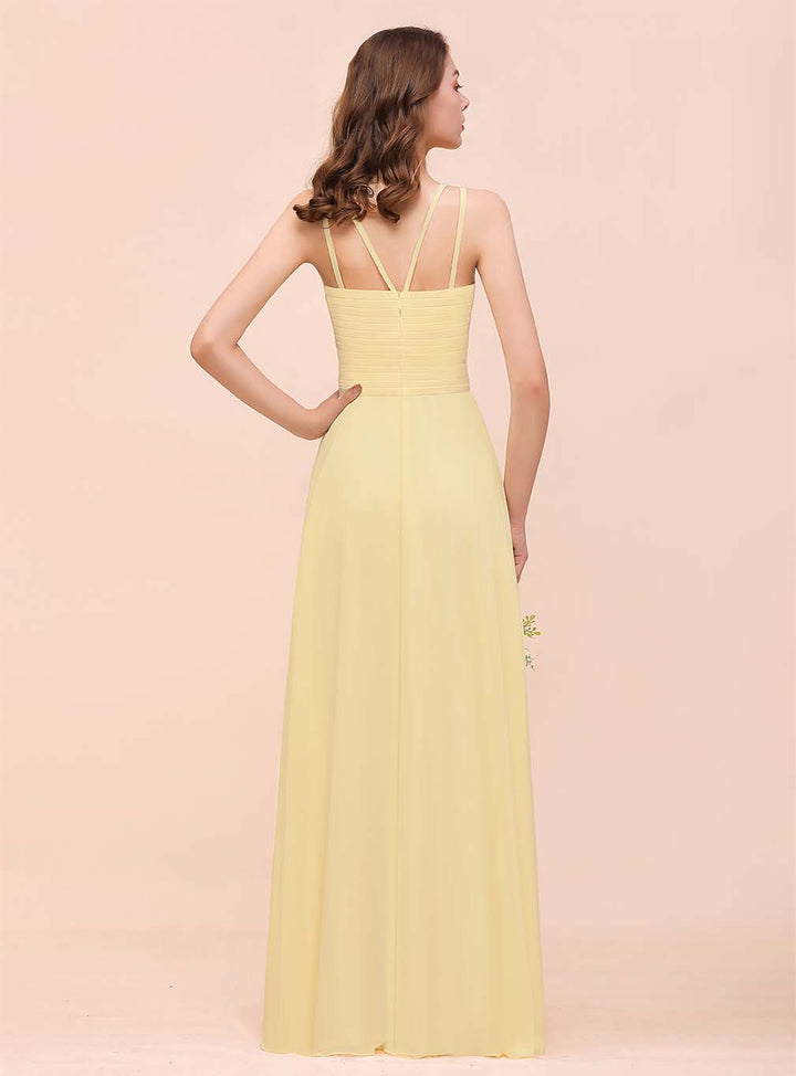 A-Line Sleeveless Chiffon Floor-Length Dress-koscy