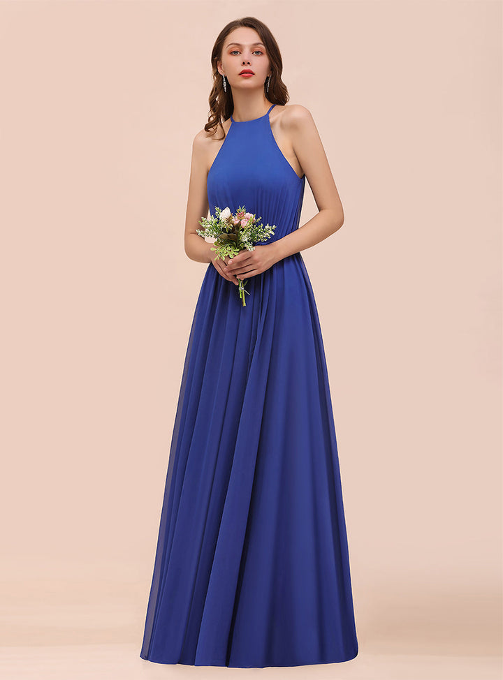 A-Line Sleeveless Chiffon Floor-Length Dress-koscy