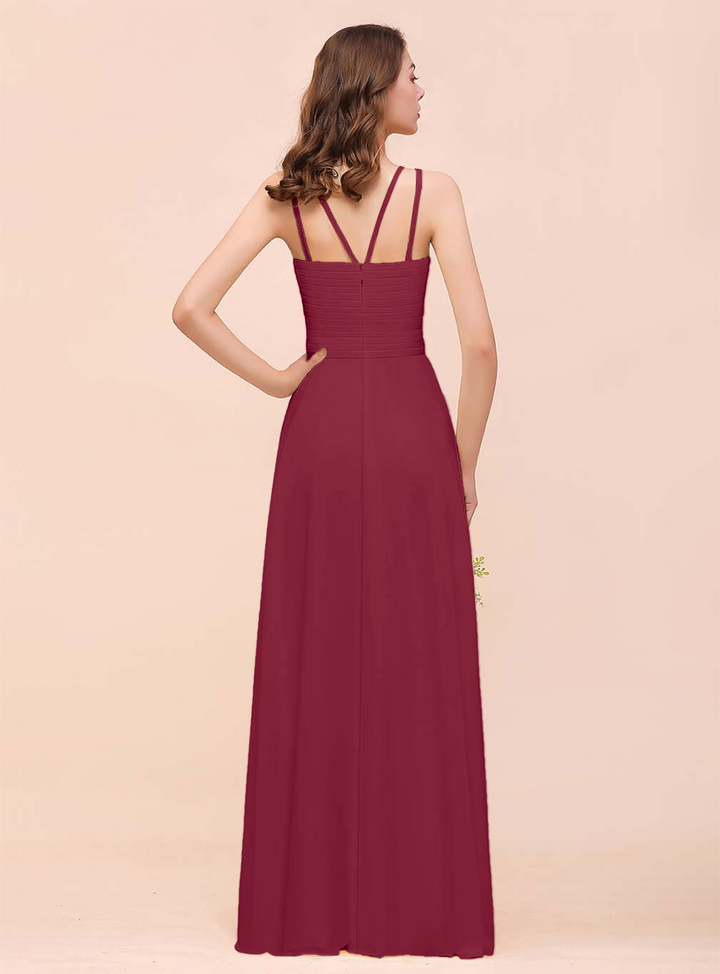 A-Line Sleeveless Chiffon Floor-Length Dress-koscy