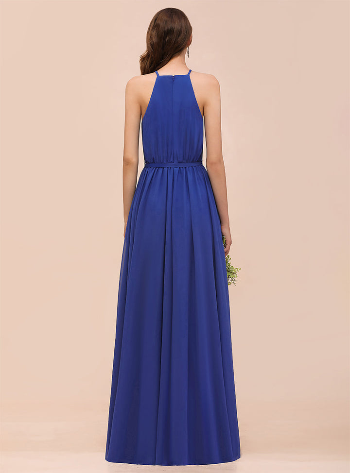 A-Line Sleeveless Chiffon Floor-Length Dress-koscy