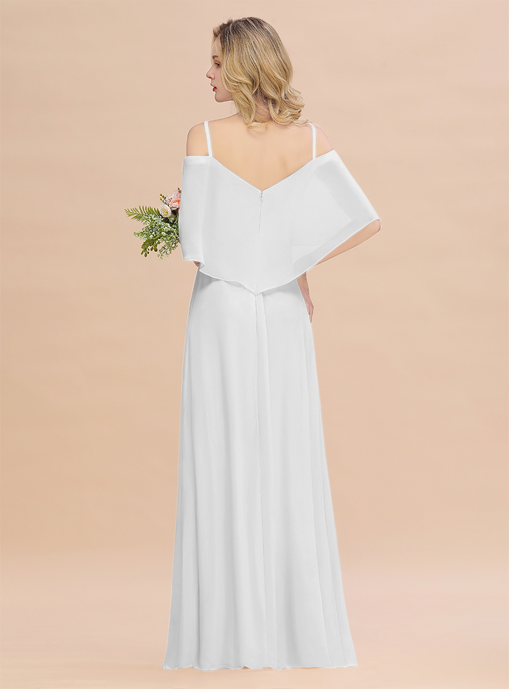 A-Line Spaghetti Straps Slit Floor-Length Dress-koscy