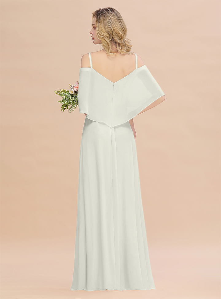 A-Line Spaghetti Straps Slit Floor-Length Dress-koscy