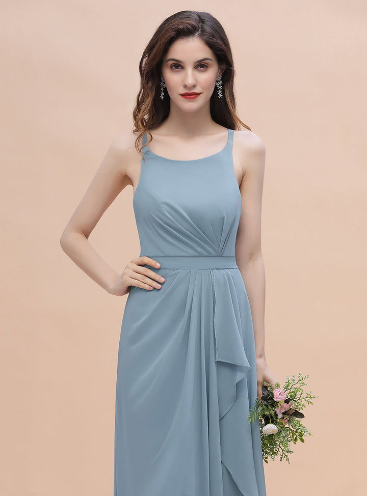 A-Line Straps Sleeveless Floor-Length Dress-koscy