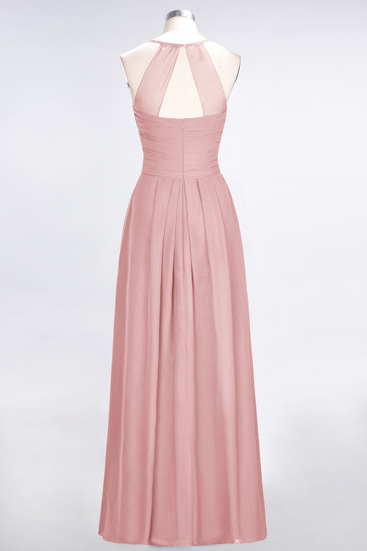 A-line Sweetheart Chiffon Floor-Length Dress Burgundy-koscy