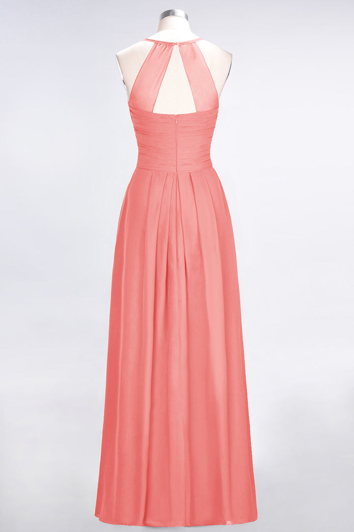 A-line Sweetheart Chiffon Floor-Length Dress Burgundy-koscy