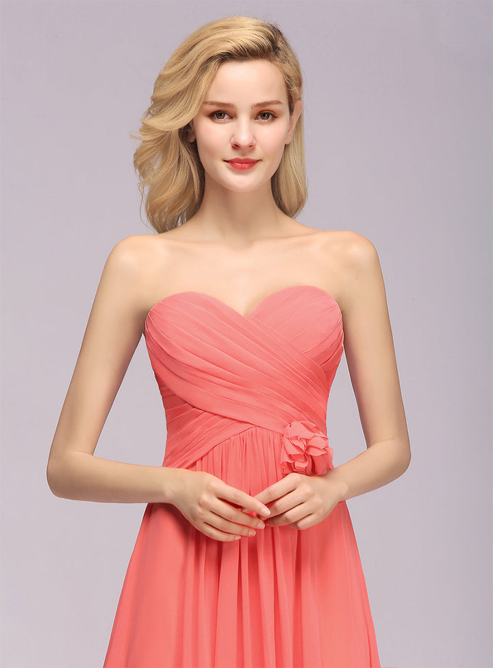 A-Line Sweetheart Sleeveless Floor-Length Dress-koscy