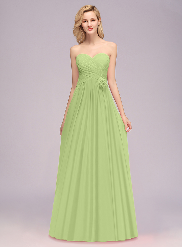 A-Line Sweetheart Sleeveless Floor-Length Dress-koscy