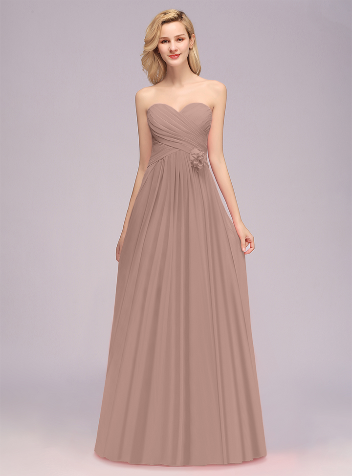 A-Line Sweetheart Sleeveless Floor-Length Dress-koscy