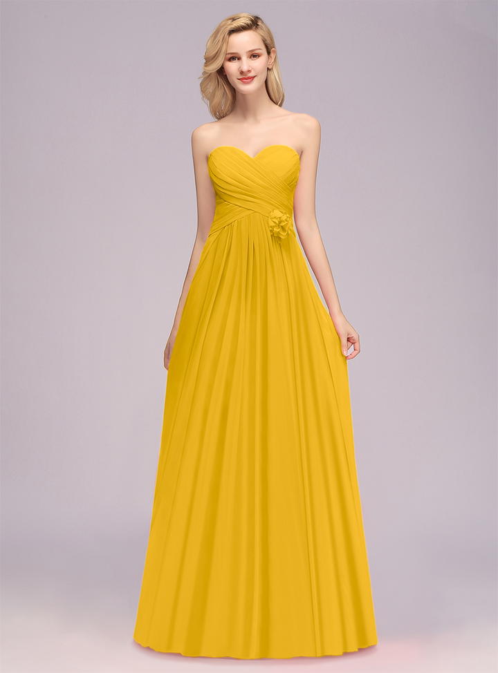 A-Line Sweetheart Sleeveless Floor-Length Dress-koscy