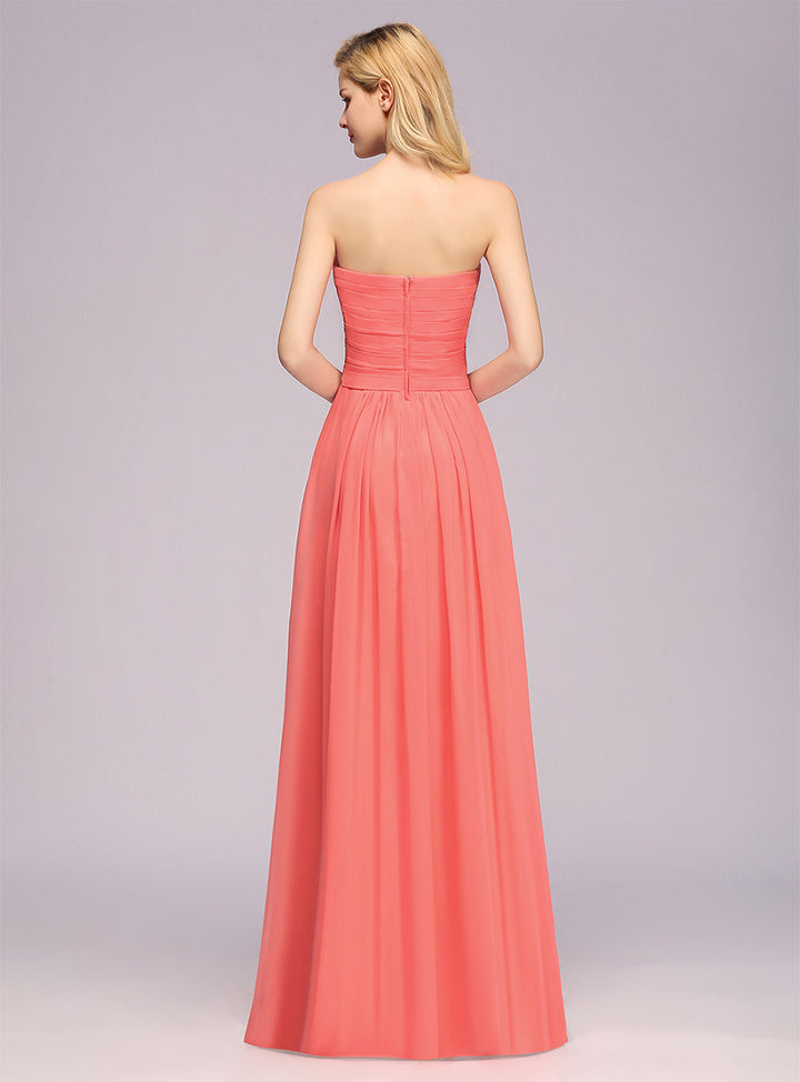 A-Line Sweetheart Sleeveless Floor-Length Dress-koscy