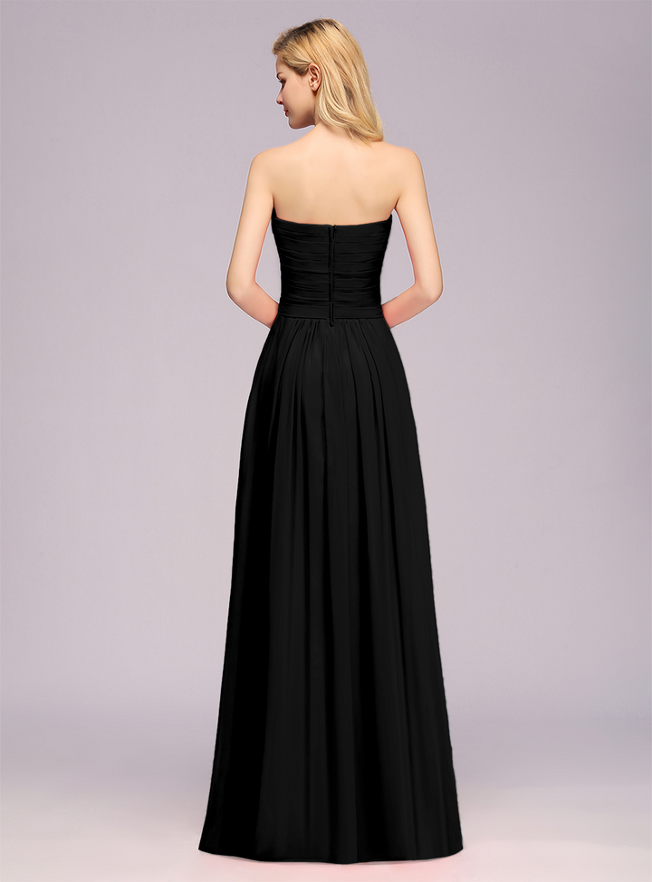 A-Line Sweetheart Sleeveless Floor-Length Dress-koscy