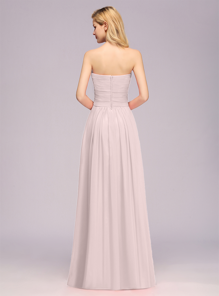 A-Line Sweetheart Sleeveless Floor-Length Dress-koscy