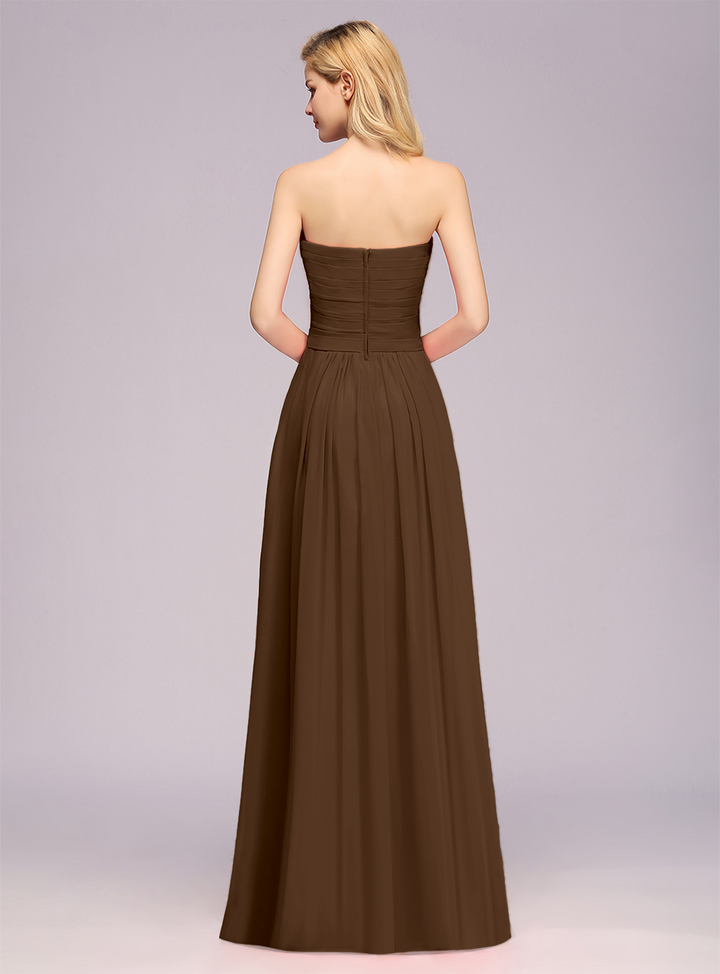 A-Line Sweetheart Sleeveless Floor-Length Dress-koscy