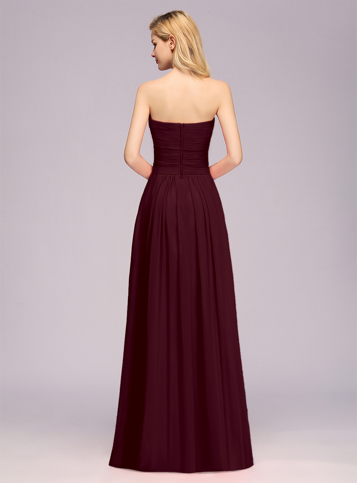 A-Line Sweetheart Sleeveless Floor-Length Dress-koscy