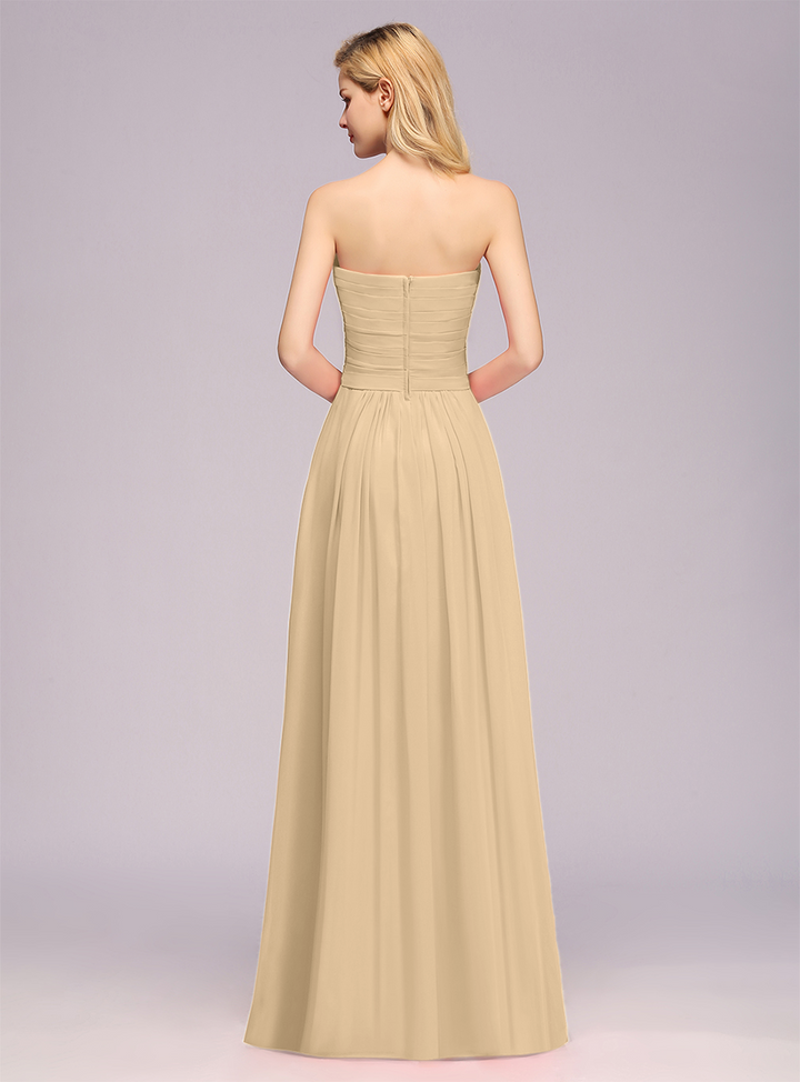 A-Line Sweetheart Sleeveless Floor-Length Dress-koscy